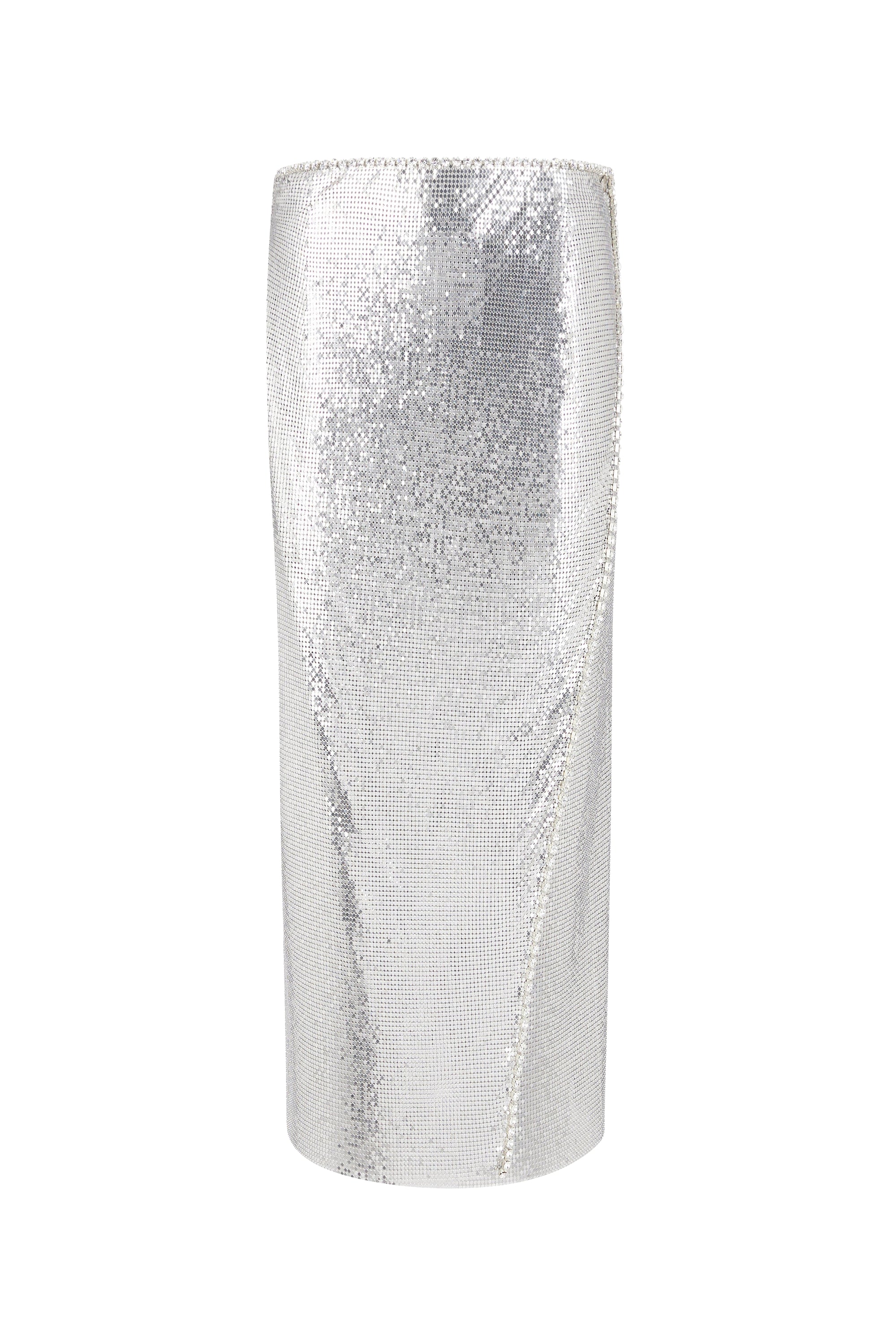 Mesh wrap skirt with press studs - Silver