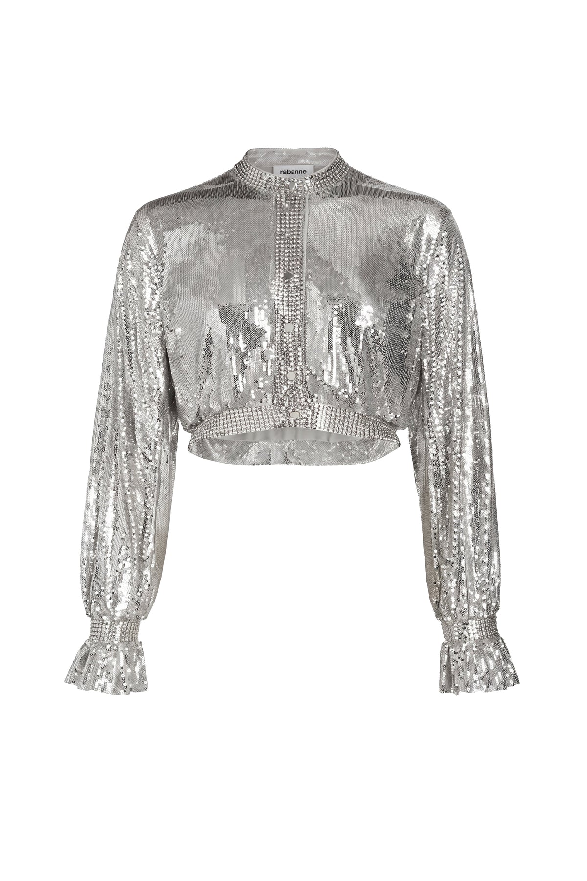 Gilet court boutonné scintillant - Silver
