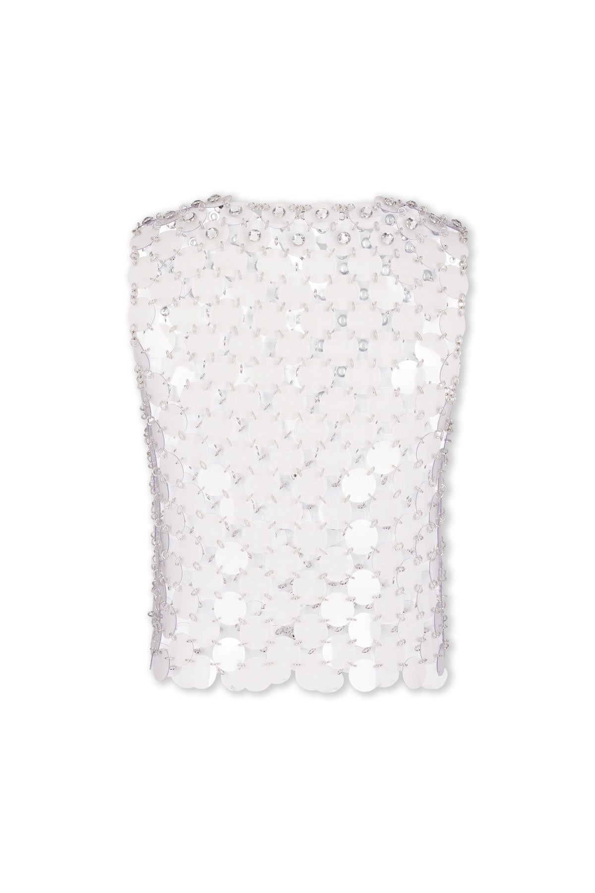 Gilet sans manches assemblé en rhodoides transparents - Transparent