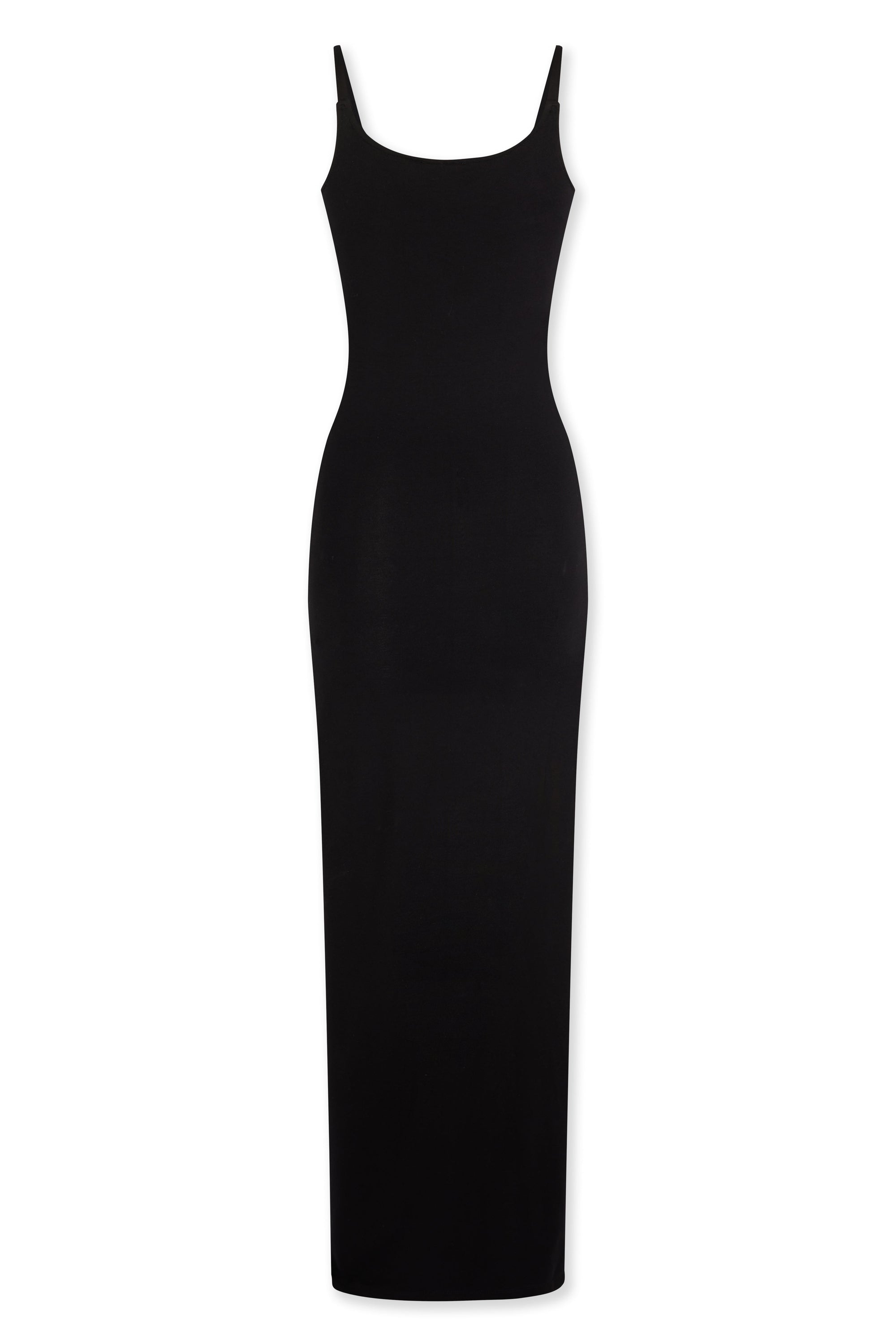 Drapey long dress with press studs - Black
