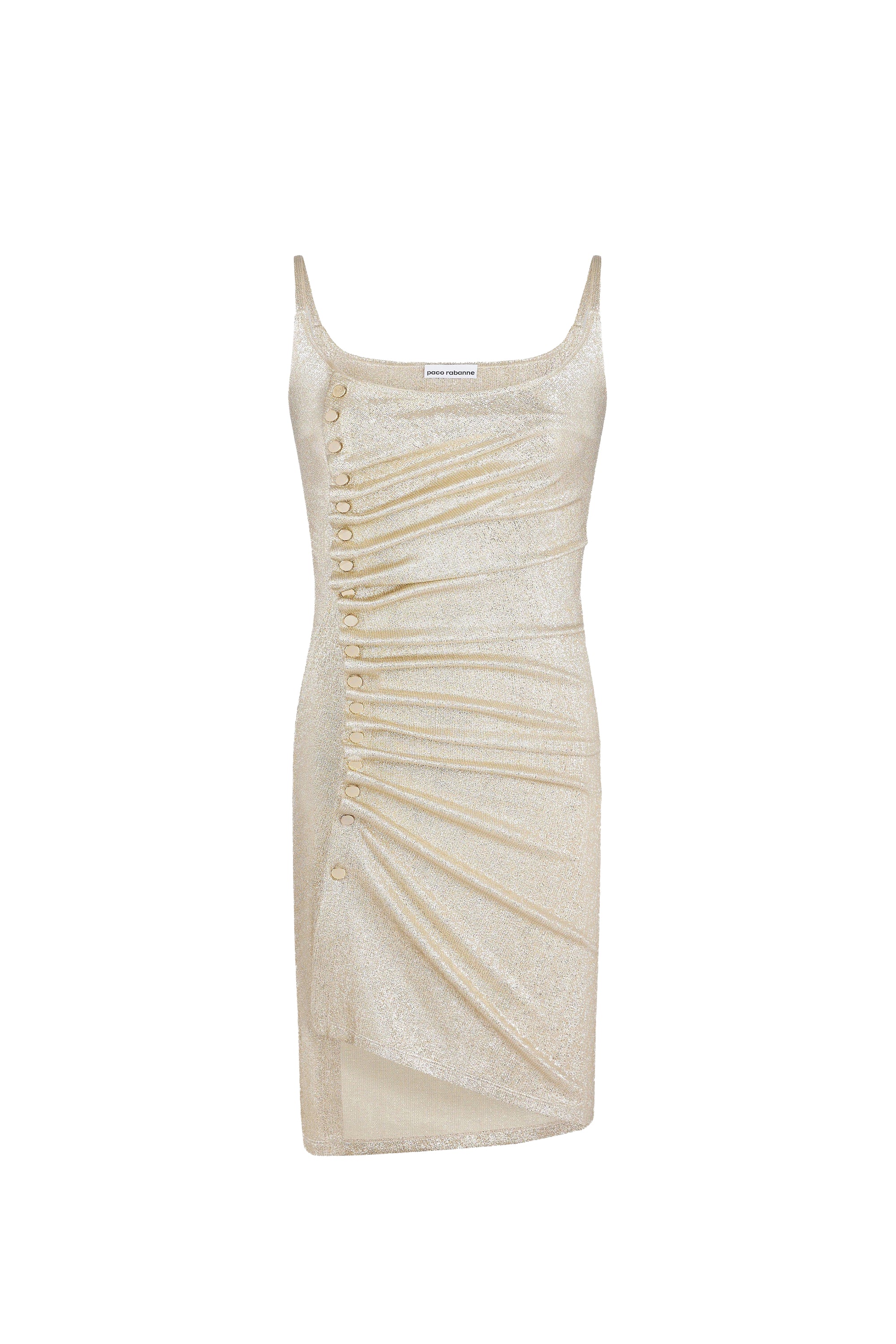 Short draped dress with snaps - Silver & Gold