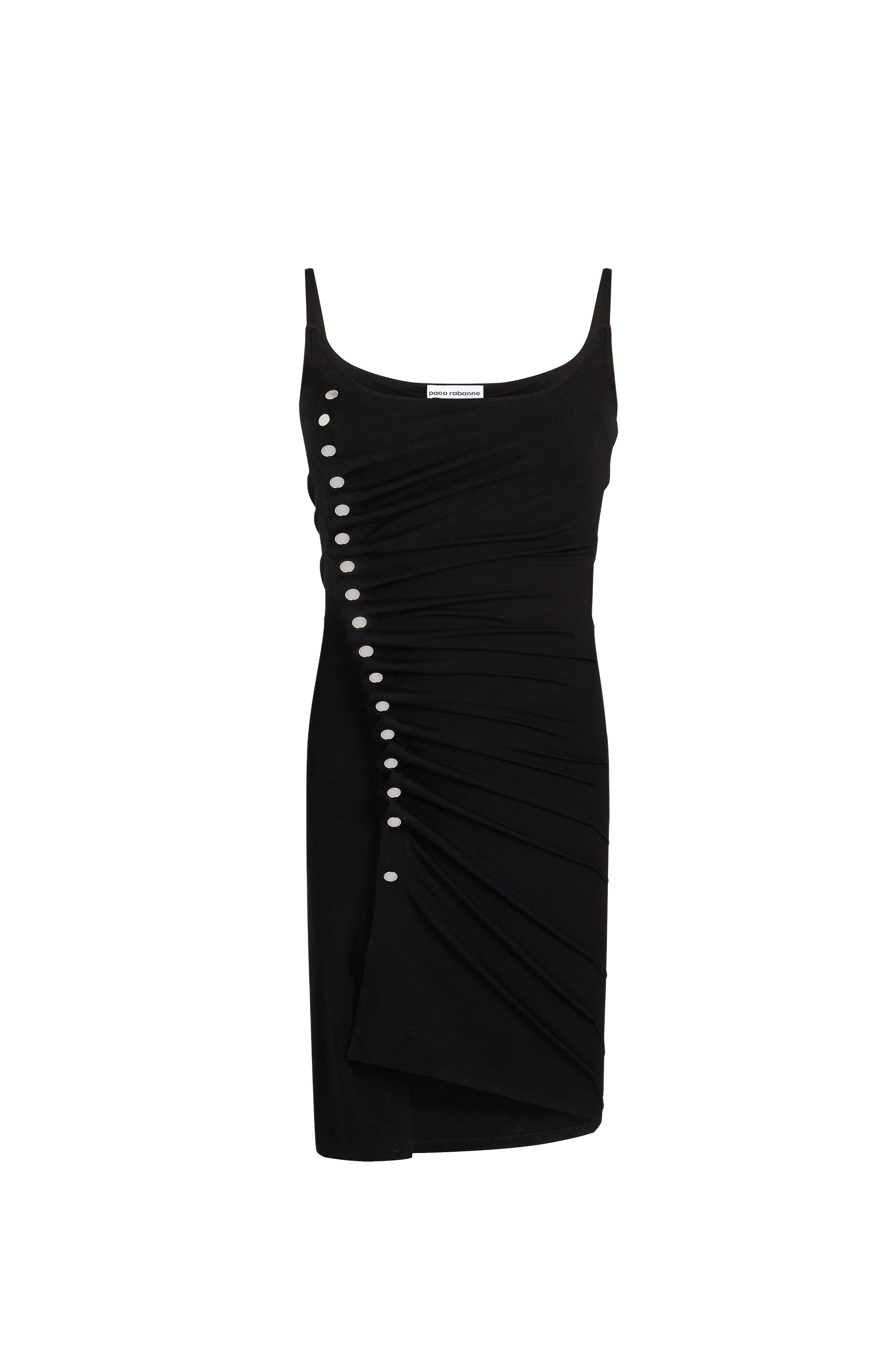 Robe courte drapée à pression - Black