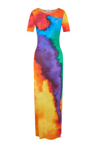 Printed second-skin effect maxi dress - Plastic Art