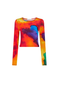 Long-sleeved printed top - Plastic Art