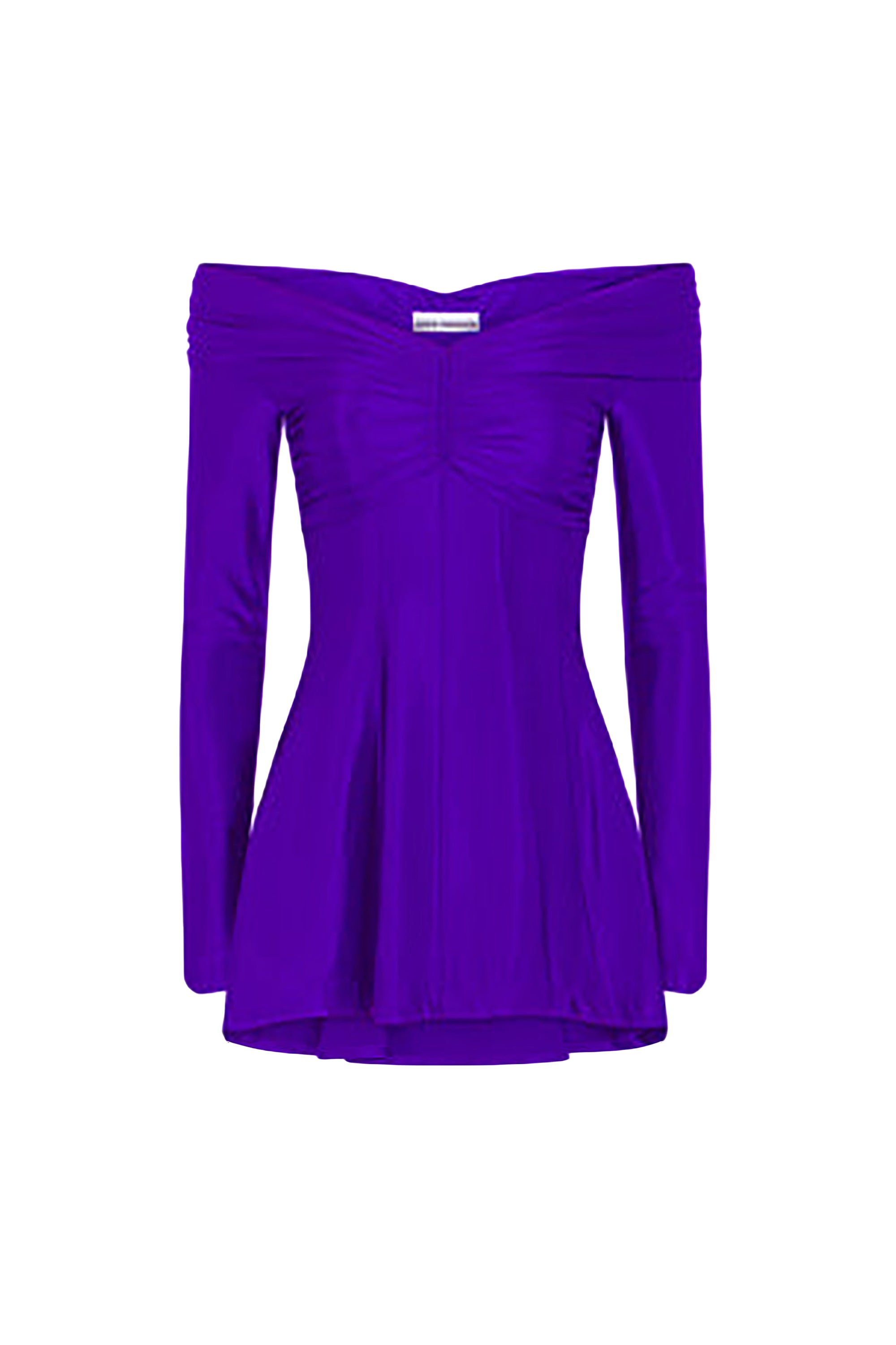 Long-sleeved boat neck top - Purple