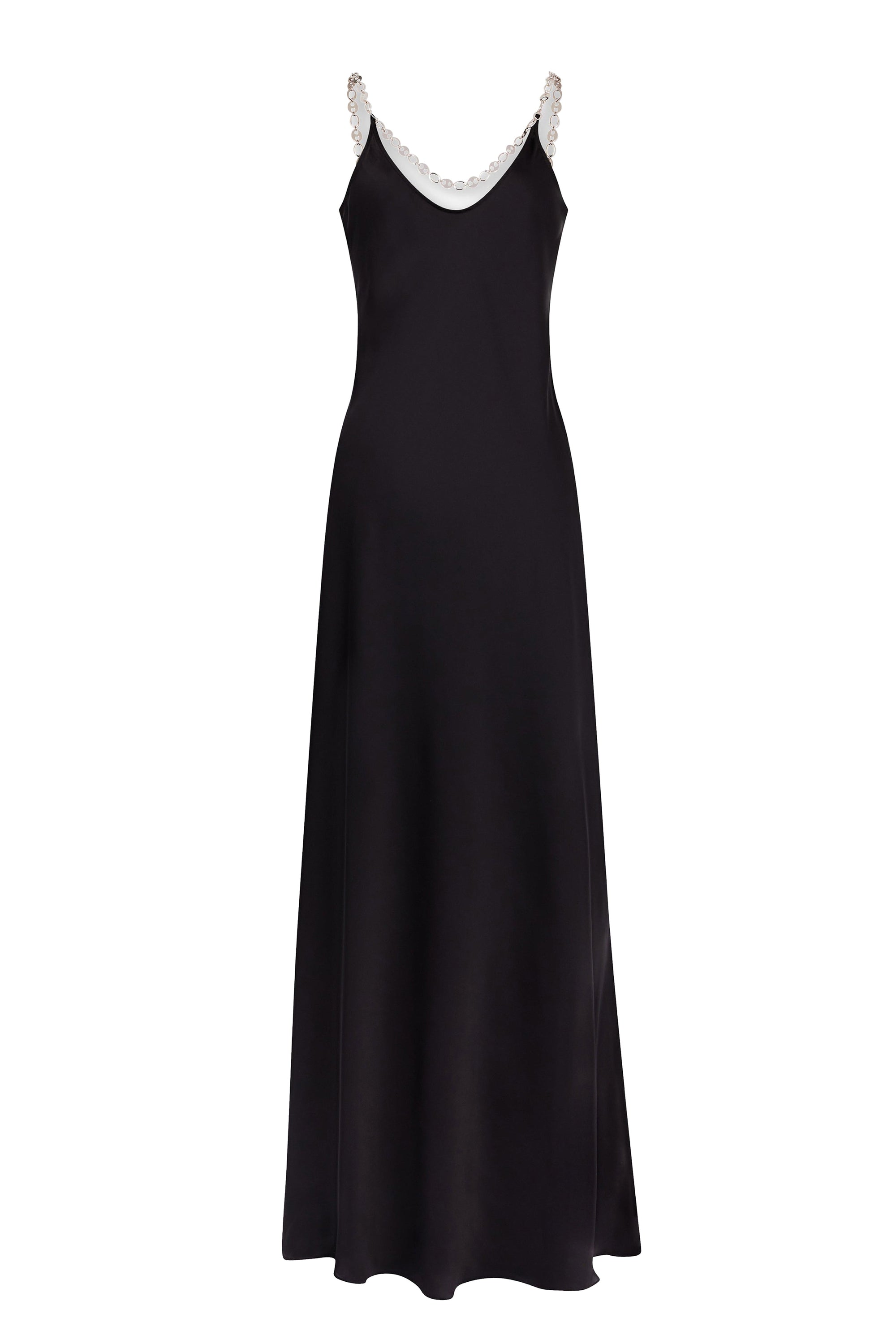 Strapless satin maxi dress - Black