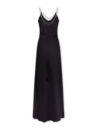 Strapless satin maxi dress - Black