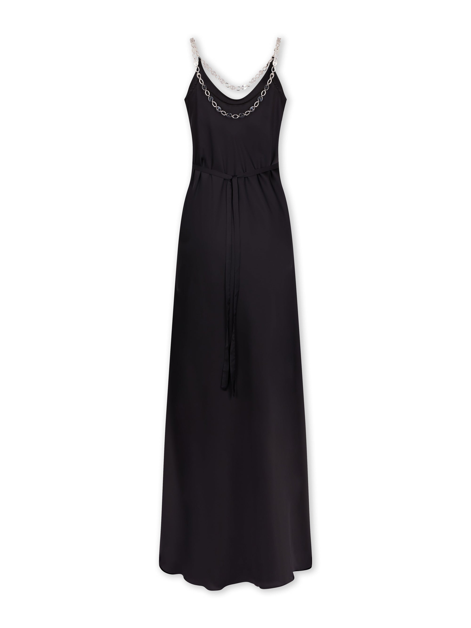 Strapless satin maxi dress - Black