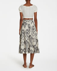 Printed flowing midi skirt - Gray