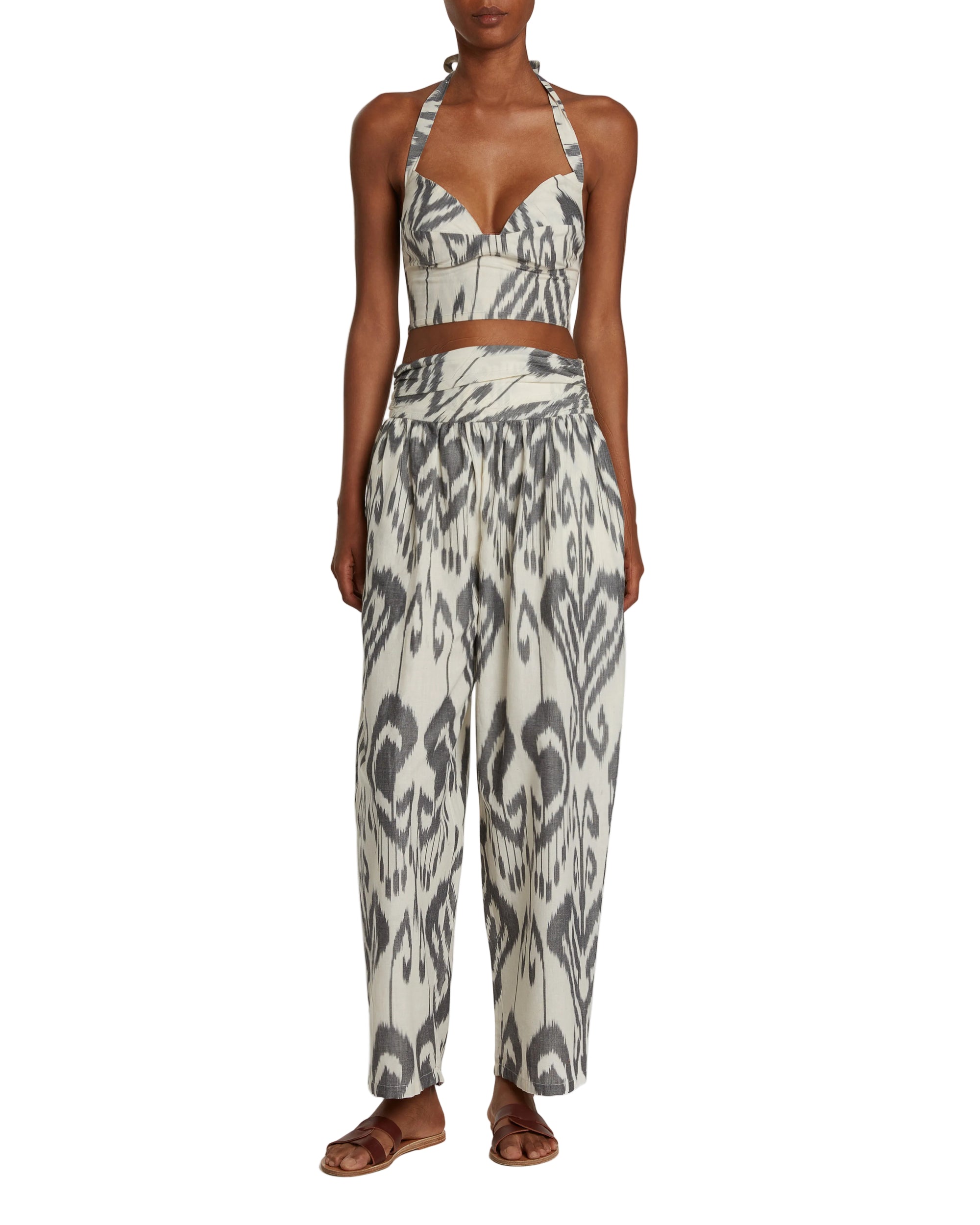 Levante print trousers - Gray