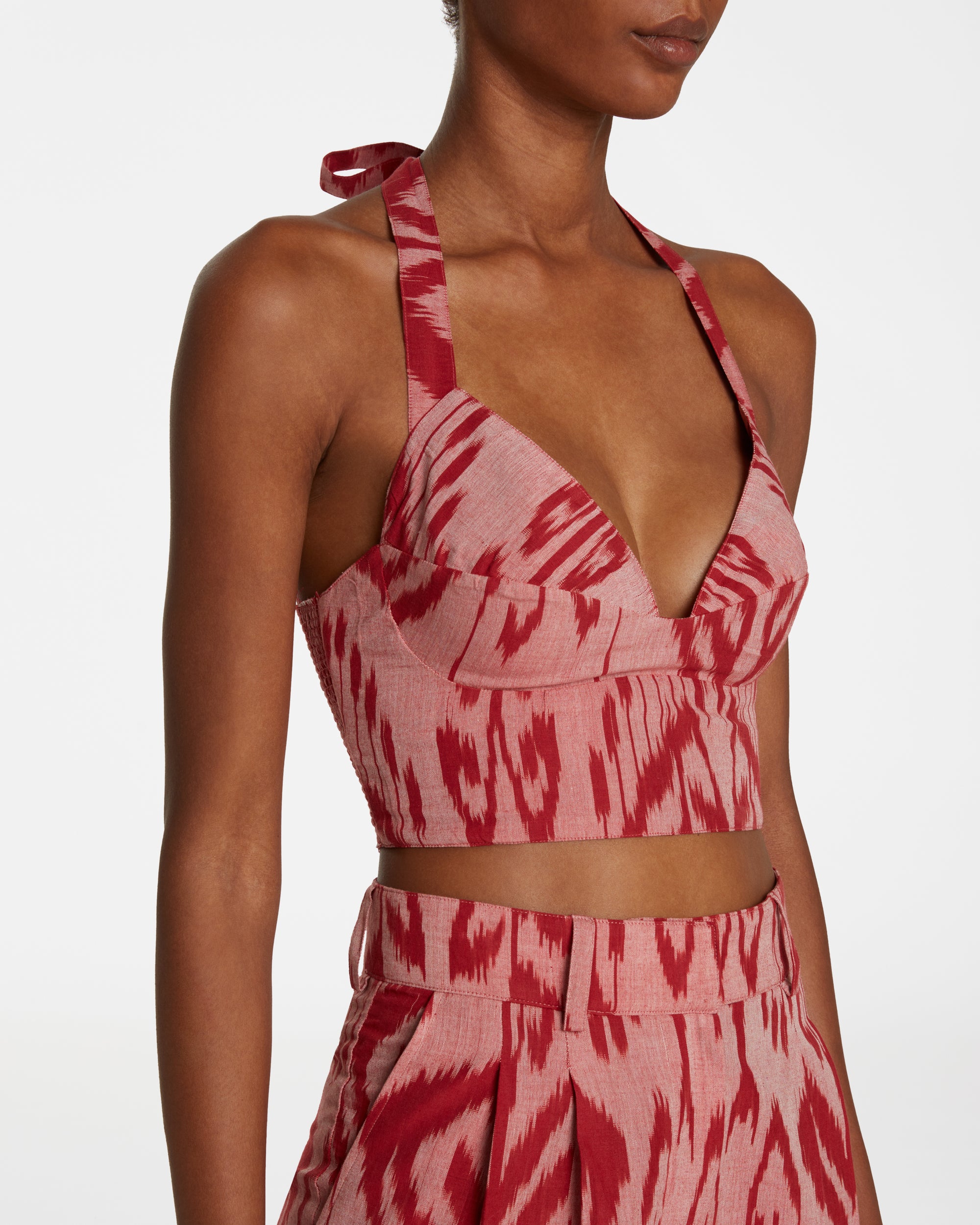 Isabella strappy crop top - Red