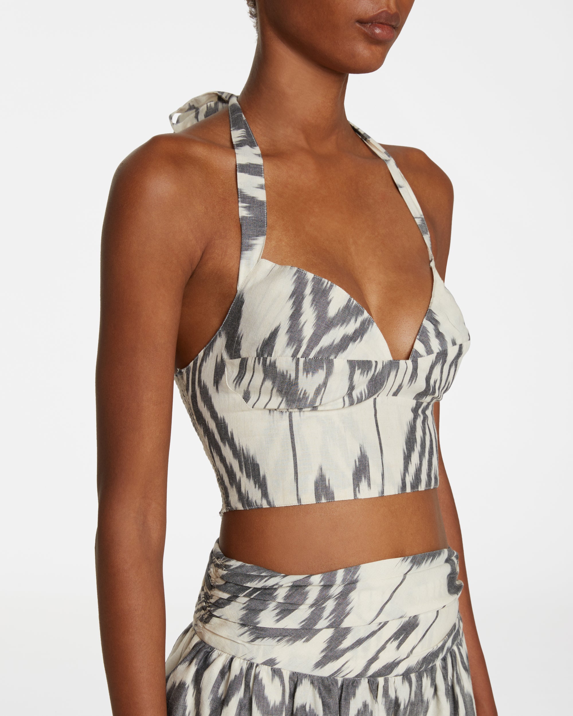 Isabella strappy crop top - Gray