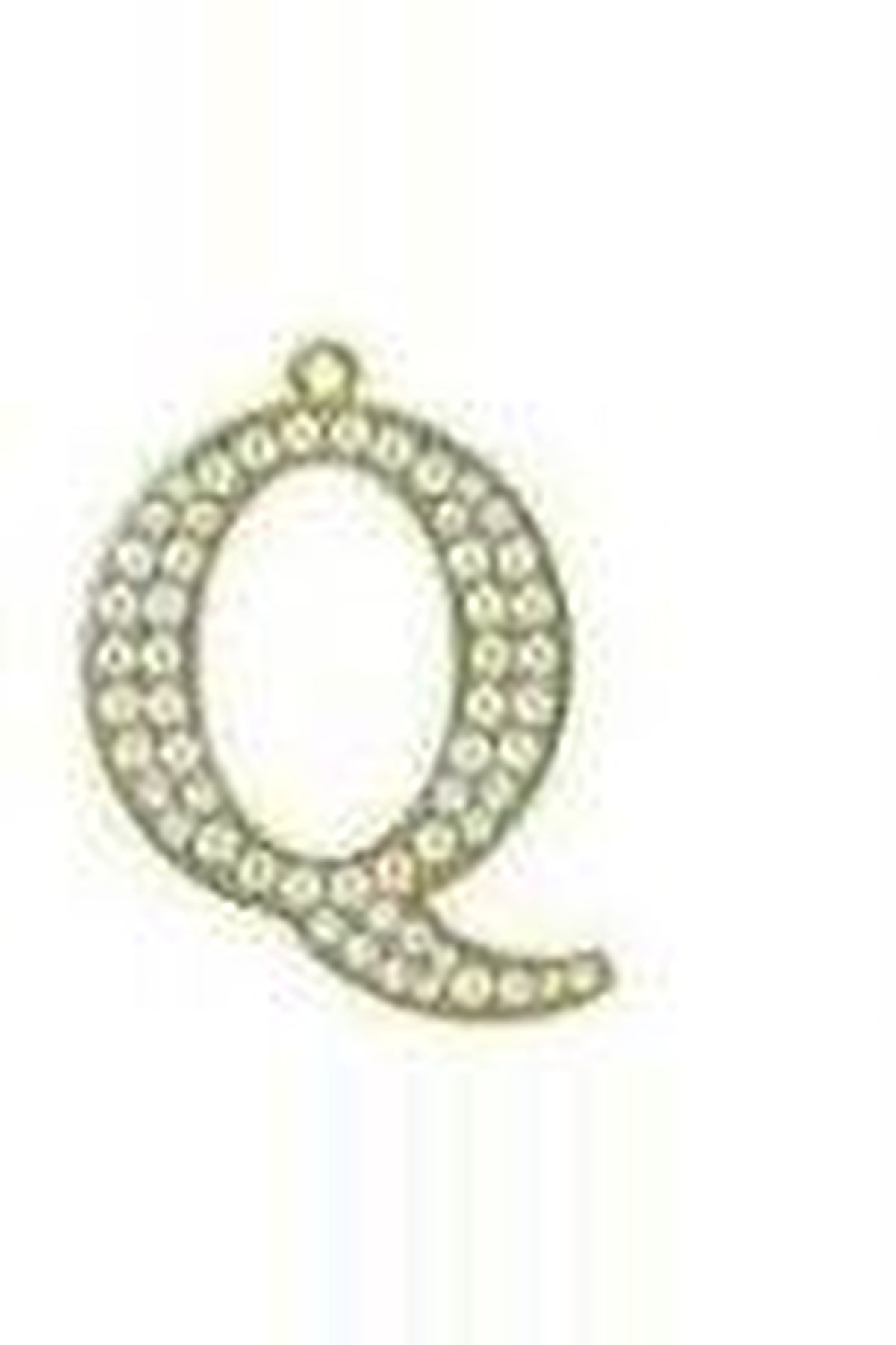 NEW_12QTYrefco   Charms Strass Q - Silver & Strass