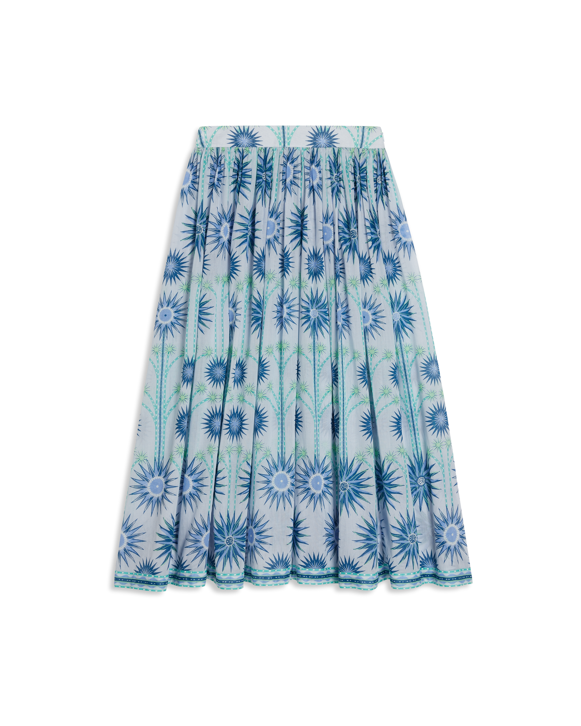 Printed flowing midi skirt - Blue