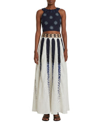 Printed flowing midi skirt - Natural