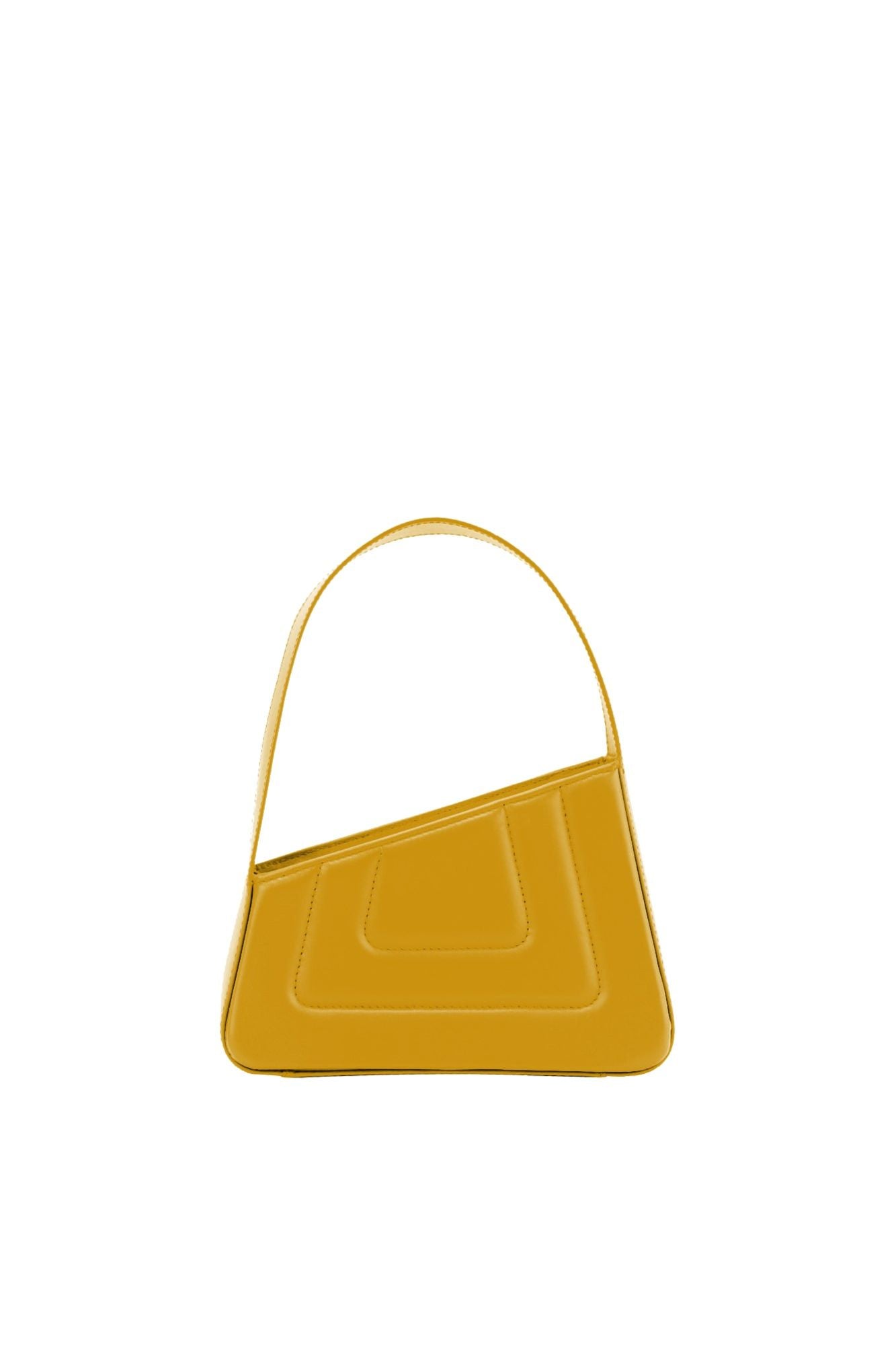 MUSTARD ALBERT SMALL QUILTED Mini-sac asymétrique en cuir matelassé
