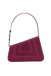 BURGUNDY ALBERT MEDIUM QUILTED Sac matelassé en cuir asymétrique