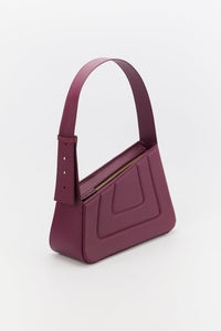 BURGUNDY ALBERT MEDIUM QUILTED Sac matelassé en cuir asymétrique