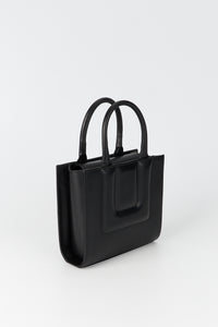 Petit sac fourre-tout Sol structuré en cuir - Black