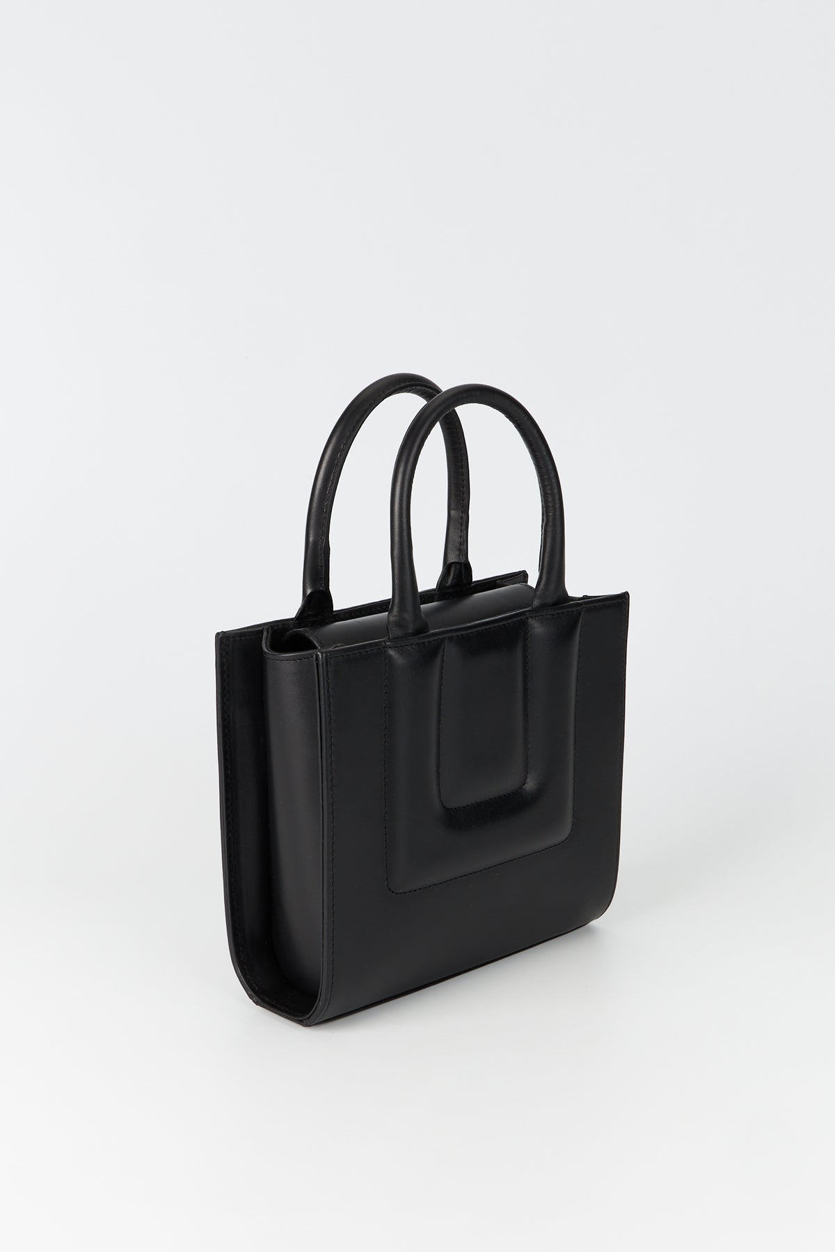 Petit sac fourre-tout Sol structuré en cuir - Black