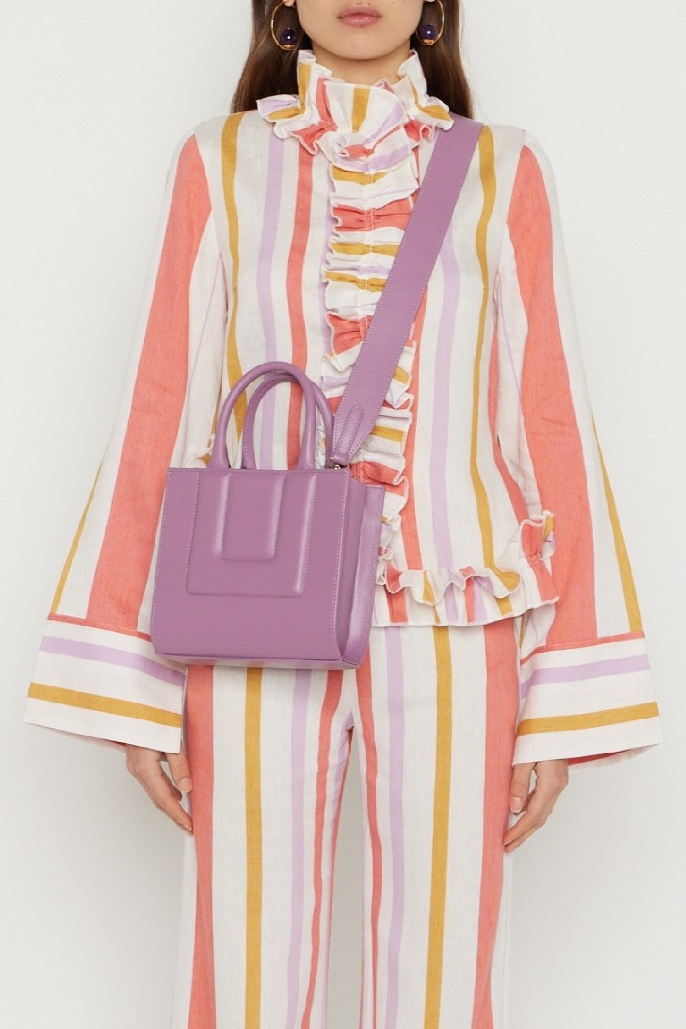LILAC SMALL SOL TOTE QUILTED petit sac fourre-tout structuré en cuir