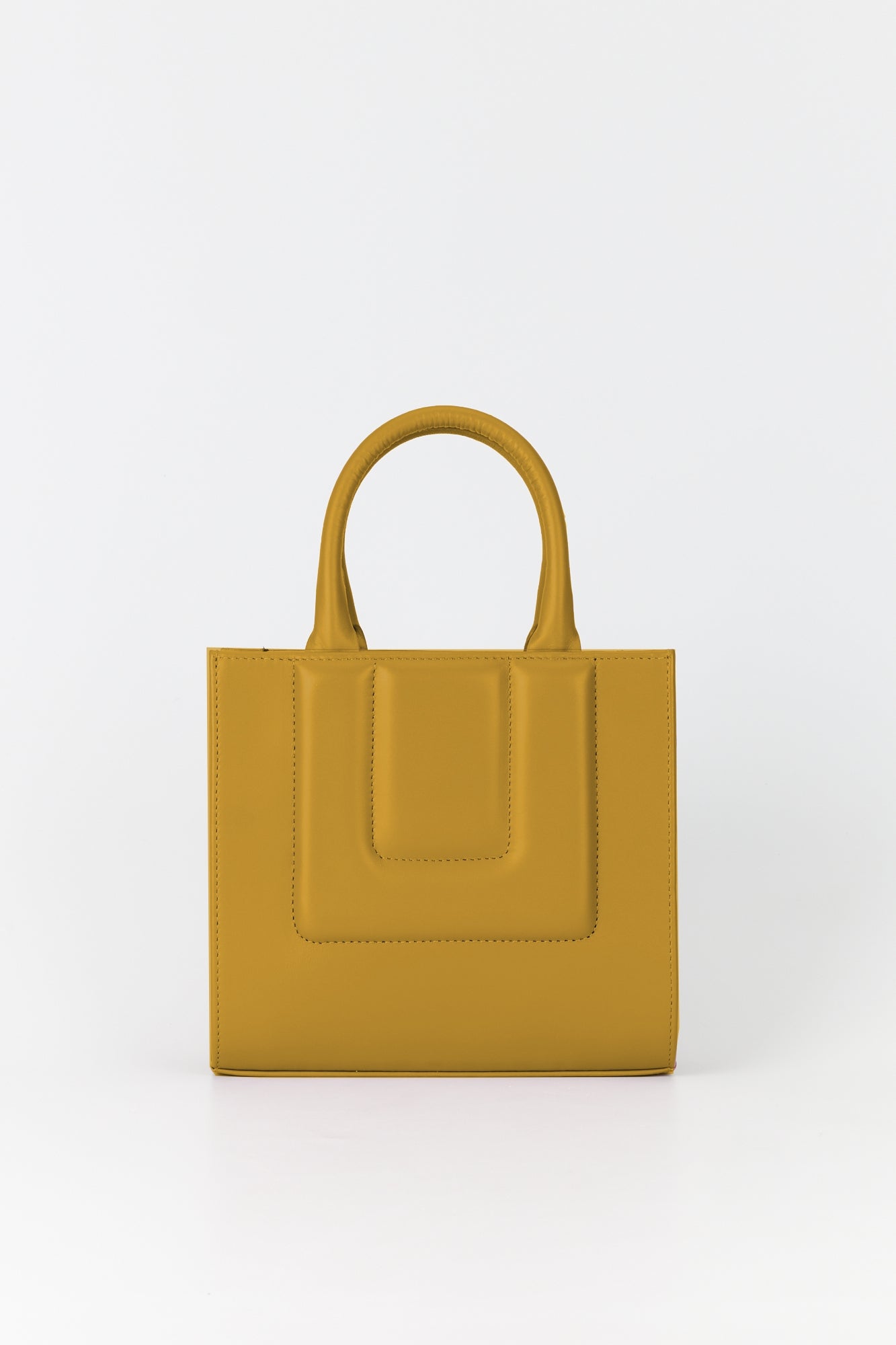 MUSTARD SMALL SOL TOTE QUILTED petit sac fourre-tout structuré en cuir