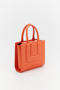 ORANGE SMALL SOL TOTE QUILTED petit sac fourre-tout structuré en cuir