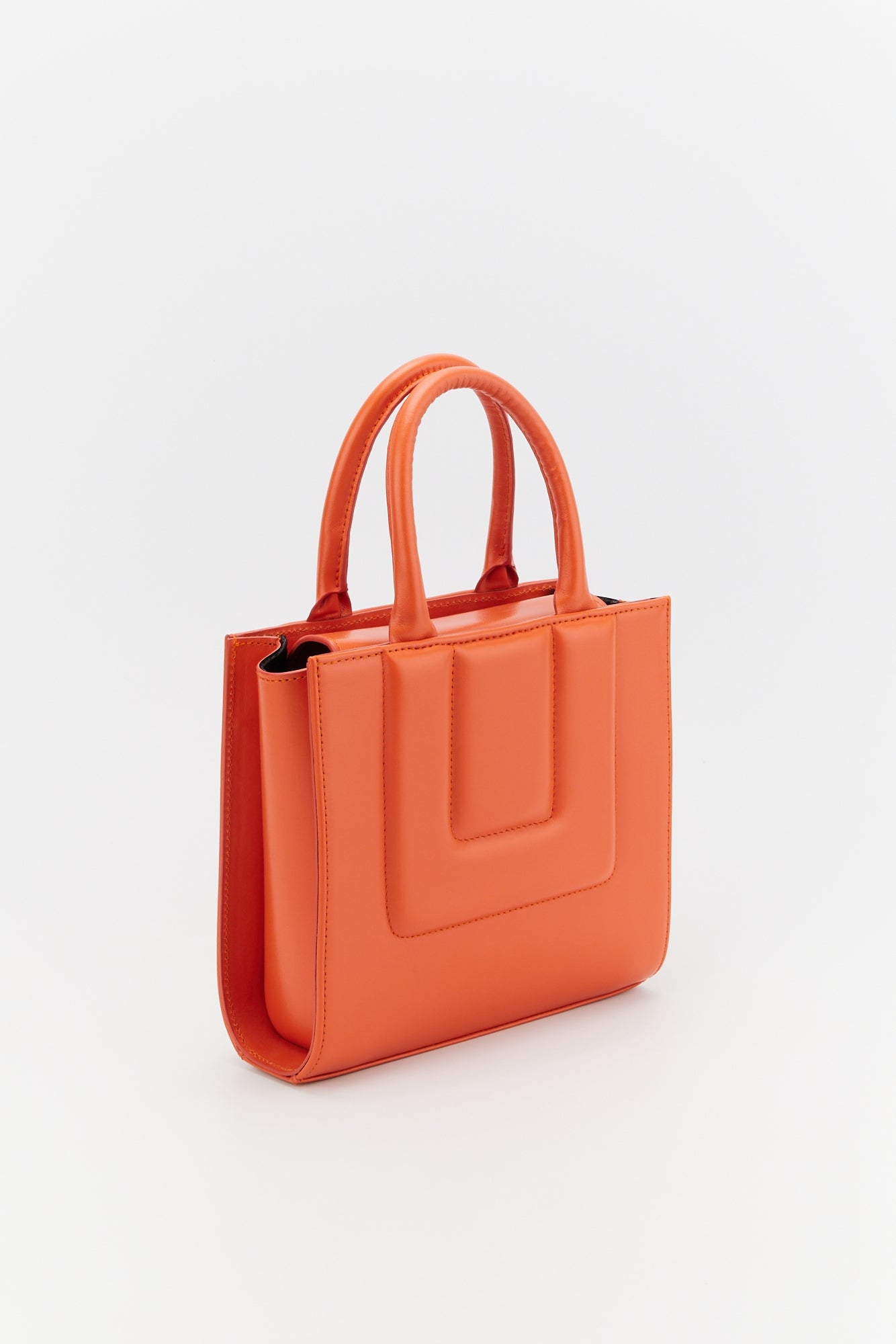 ORANGE SMALL SOL TOTE QUILTED petit sac fourre-tout structuré en cuir