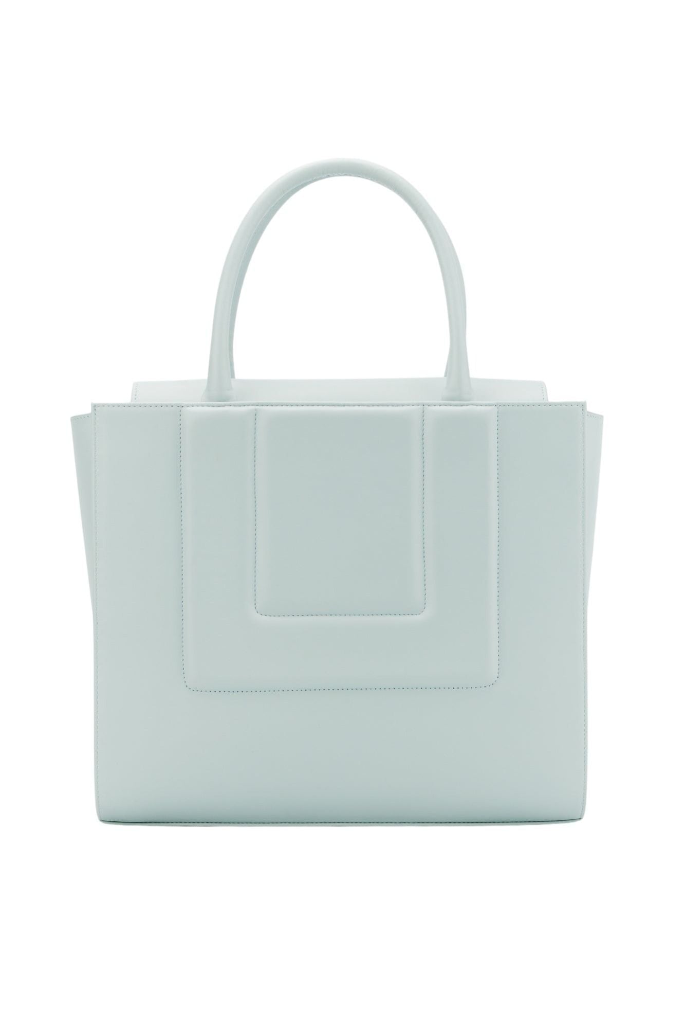 LIGHT BLUE MEDIUM SOL TOTE QUILTED sac fourre-tout structuré en cuir