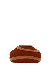 RED & BEIGE BIBI FELT béret en feutre avec bordure contrastée