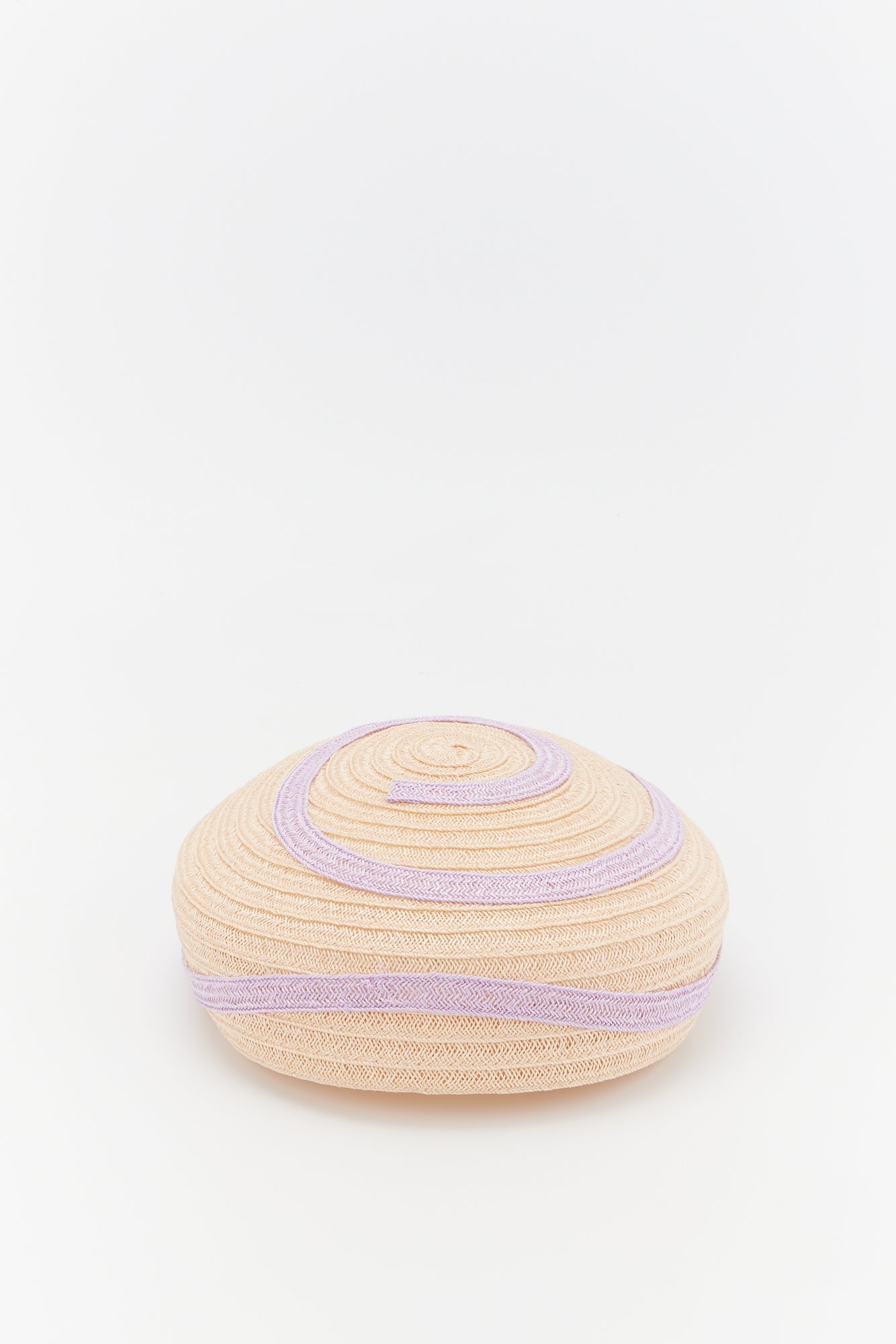 LILAC BIBI STRAW Béret en paille avec bordure contrastée
