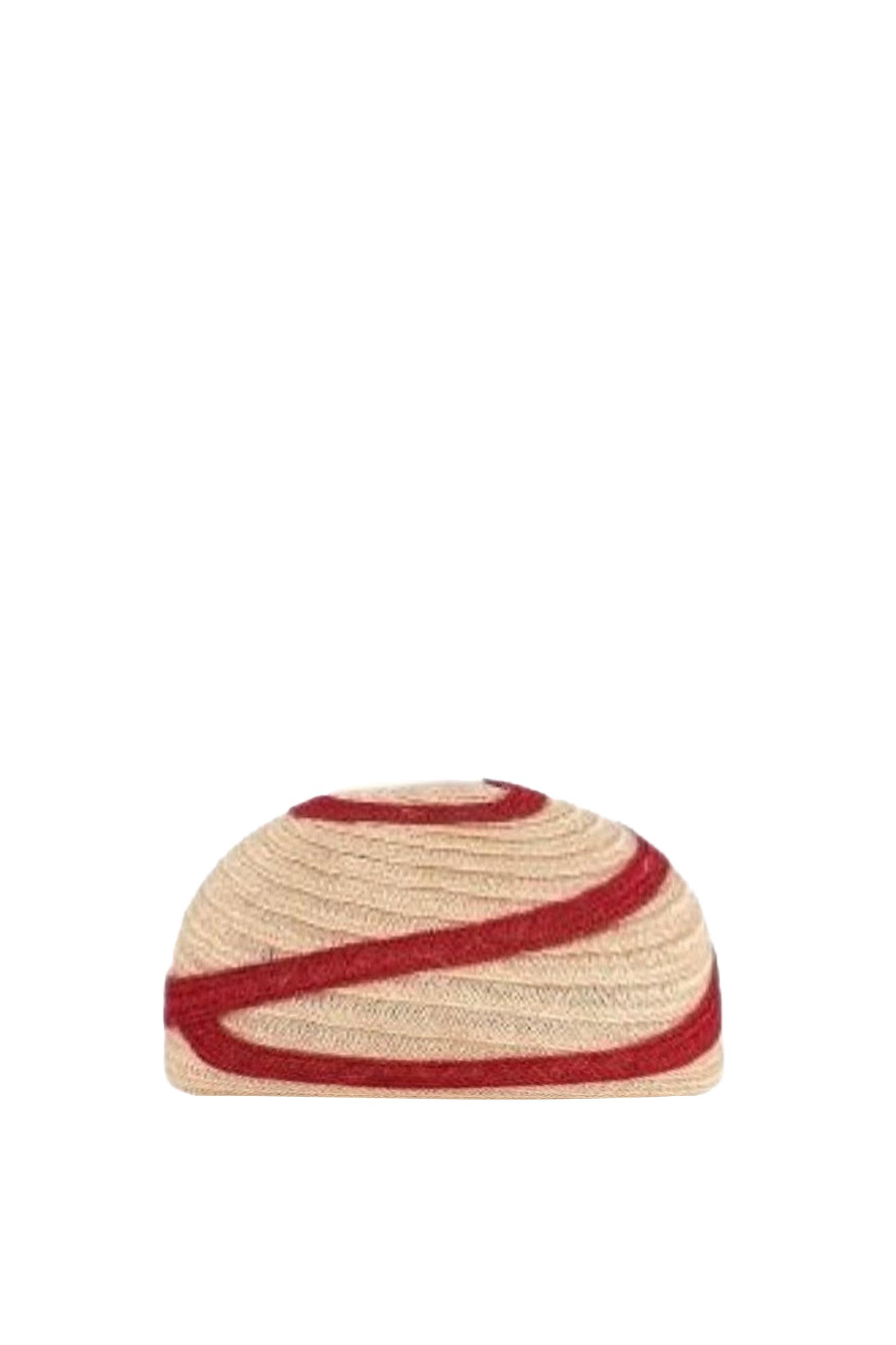 BURGUNDY BIBI STRAW Béret en paille avec bordure contrastée