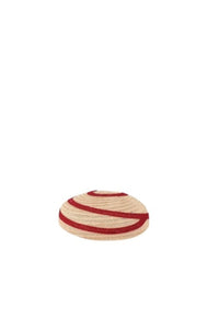 BURGUNDY BIBI STRAW Béret en paille avec bordure contrastée