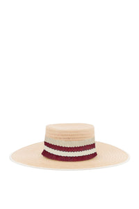 BURGUNDY CARRE STRAW chapeau de paille