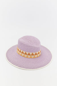 LILAC BEIGE CINDY STRAW Chapeau de paille naturelle