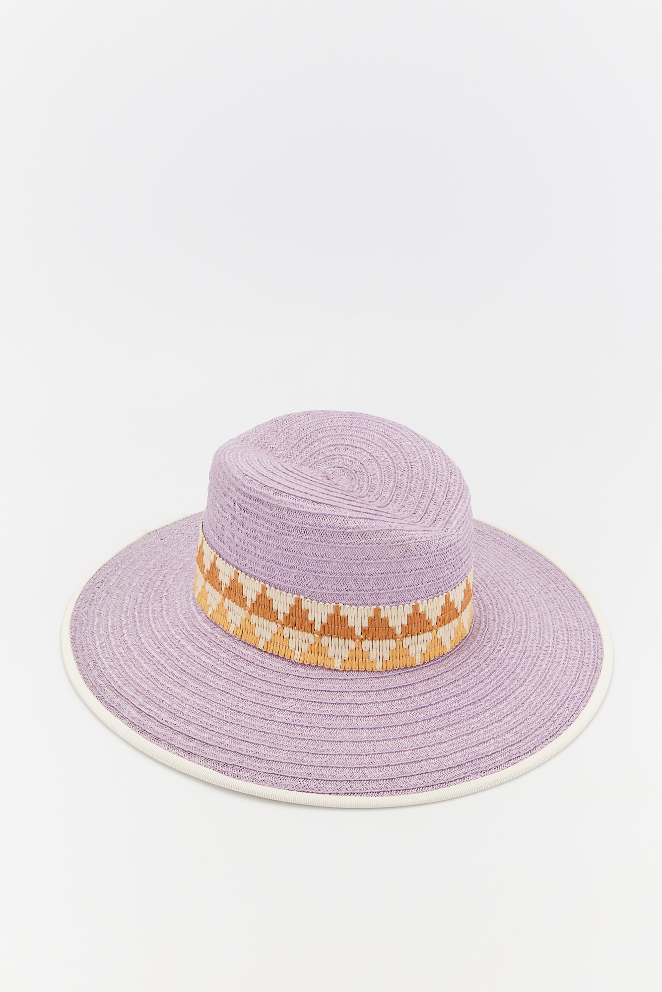 LILAC BEIGE CINDY STRAW Chapeau de paille naturelle