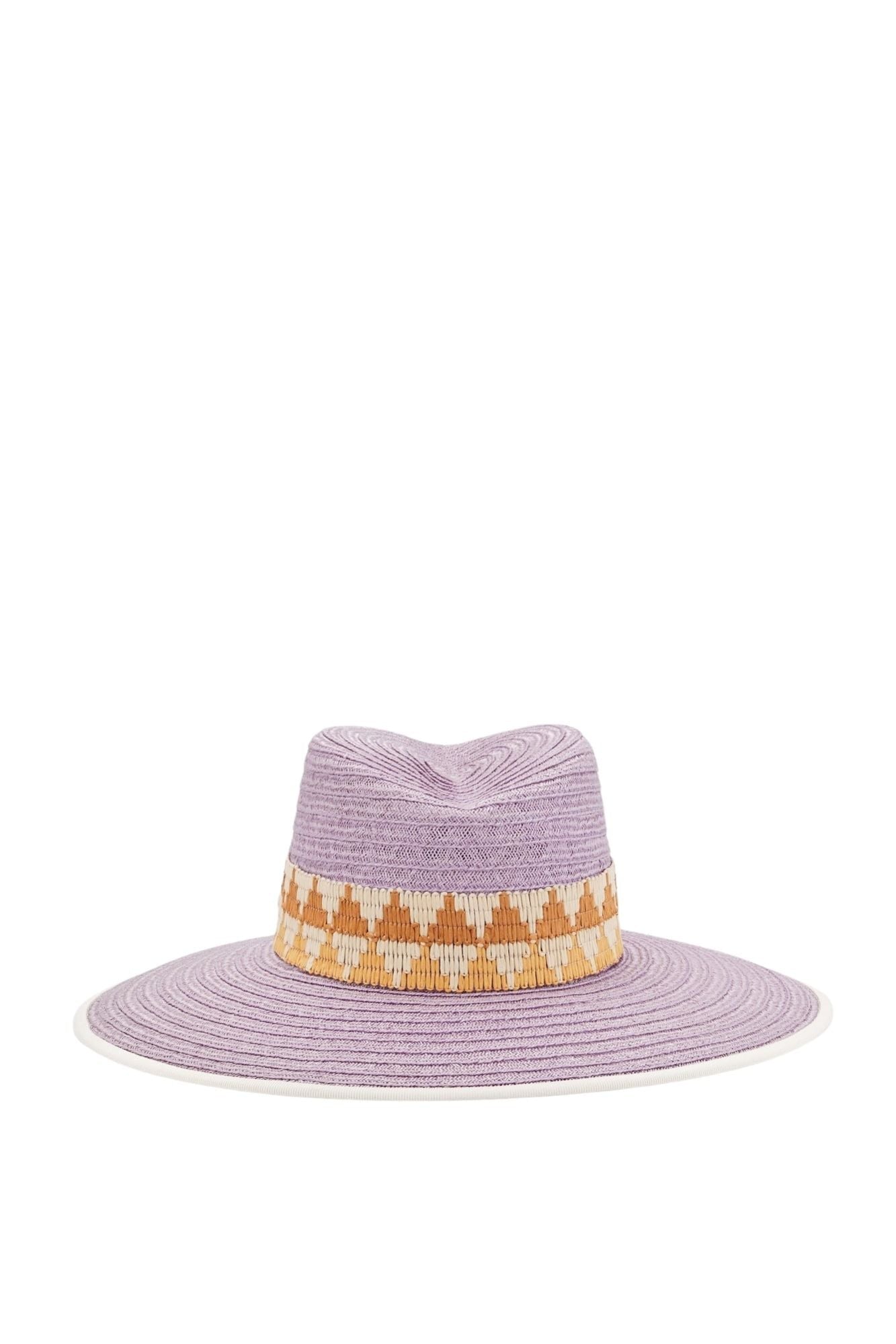 LILAC BEIGE CINDY STRAW Chapeau de paille naturelle