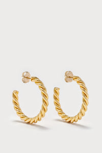 GOLD SONIA L BRAIDED HOOPS grands cerceaux tressés