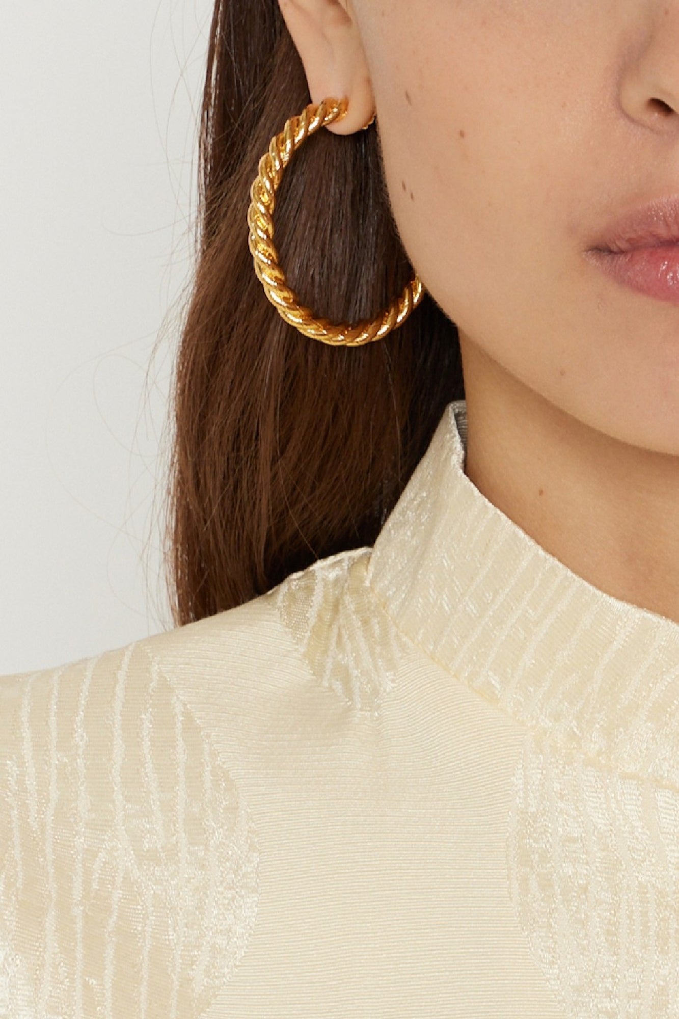 GOLD SONIA L BRAIDED HOOPS grands cerceaux tressés