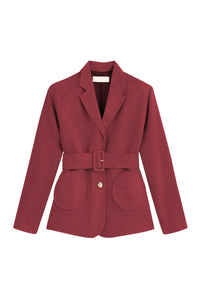 BURGUNDY & LILAC HENRY JACKET Blazer ceinturé