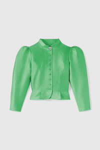 APPLE GREEN AMOAKO SMART veste à manches bouffantes en satin
