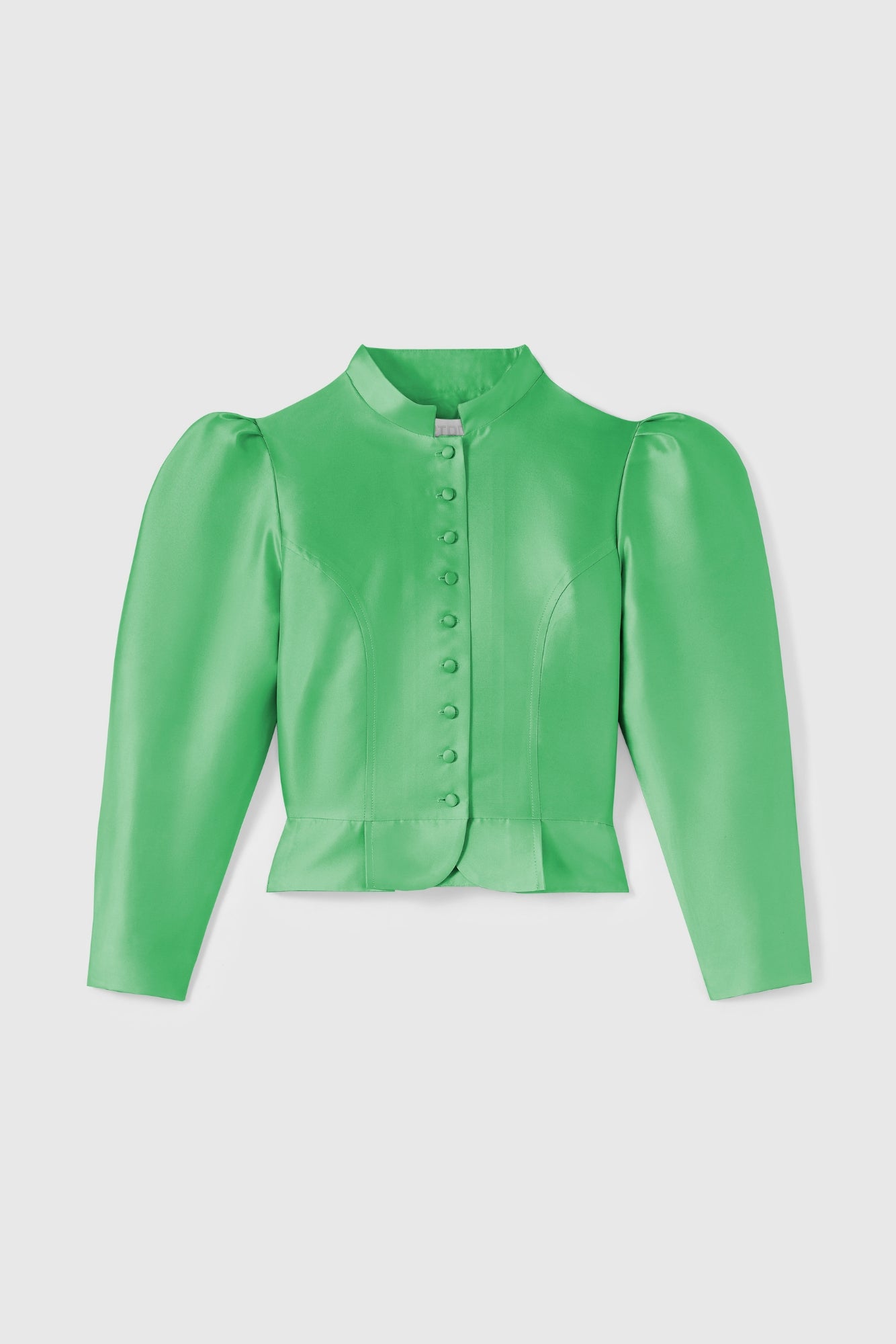 APPLE GREEN AMOAKO SMART veste à manches bouffantes en satin