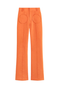 10qty RELIQUAT 95€ / ORANGE YOSHI PANTS POCKETS pantalon évasé avec détails de poches