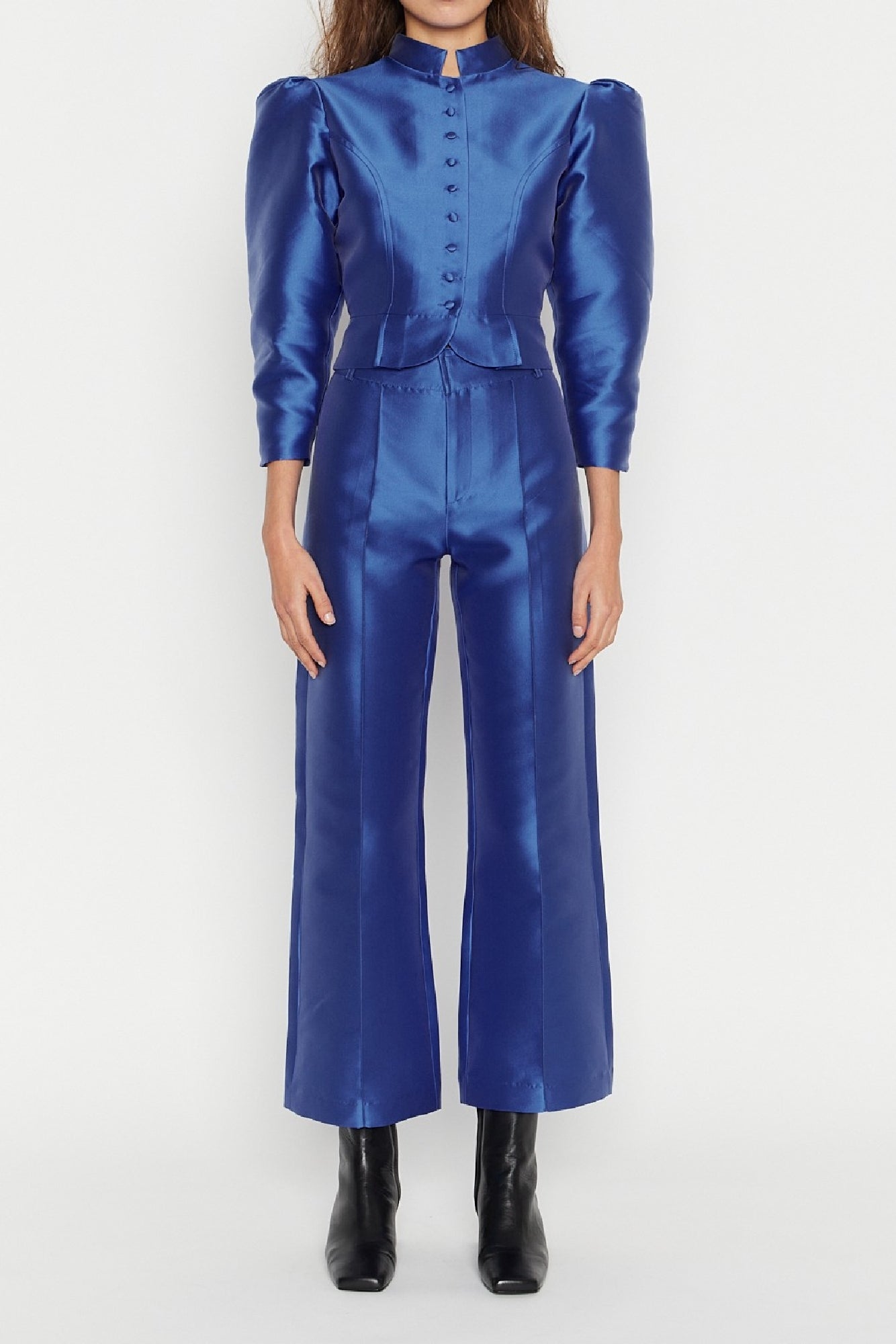 COBALT YOSHI SMART pantalon évasé en satin