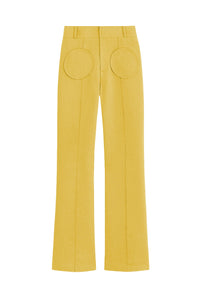 MUSTARD YOSHI PANTS POCKET PRINT pantalon évasé avec détails de poches