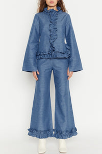 DENIM BLUE HILARY SHIRT Chemise à volants