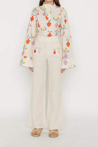 FLOWER VASE PAAVO SHIRT FLOWER PRINT Chemise à manches évasées