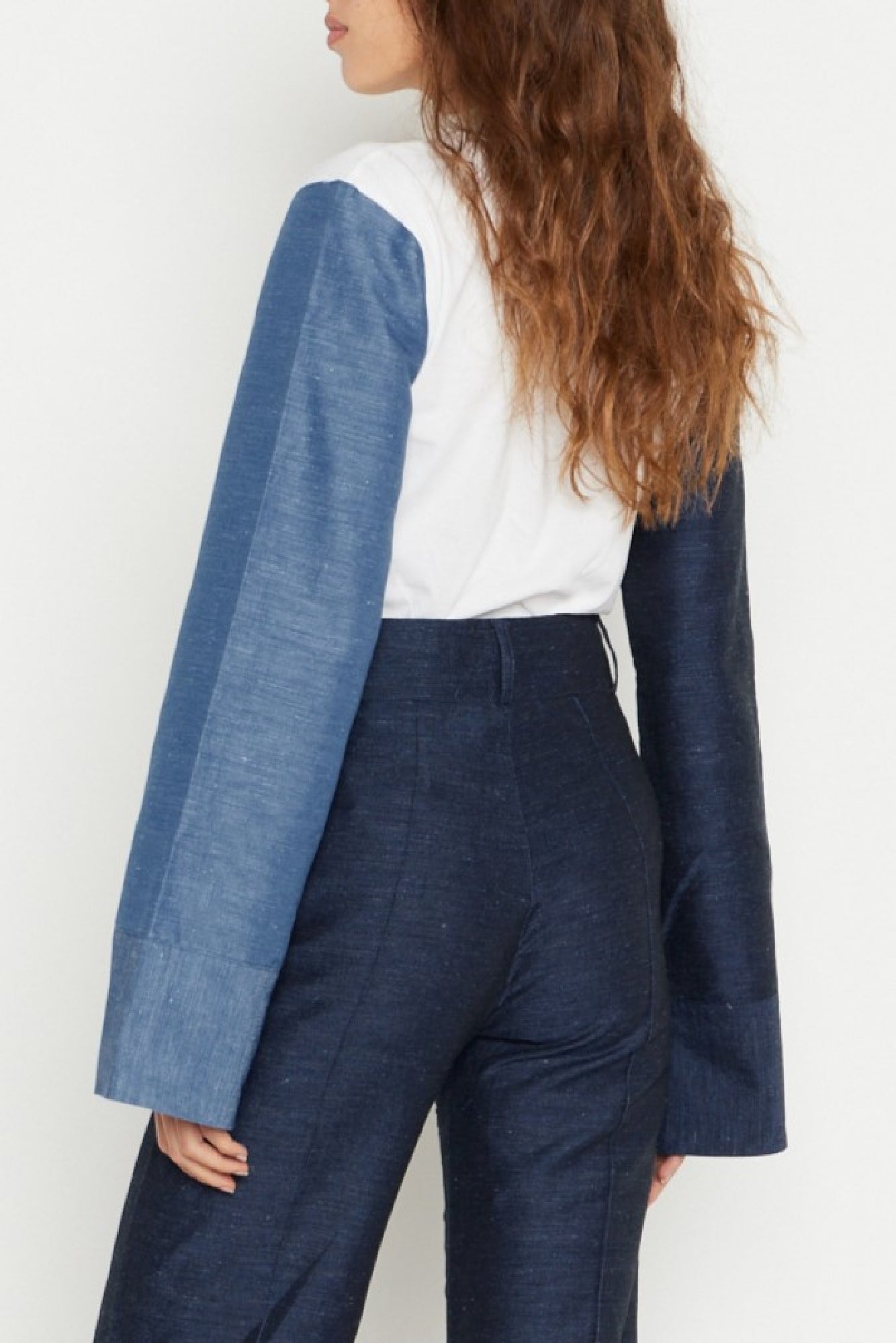WHITE & DENIM BLUE GRAYSON T-SHIRT T-shirt à manches longues