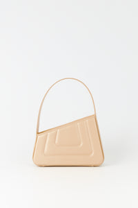 BEIGE ALBERT SMALL QUILTED Mini-sac asymétrique en cuir matelassé