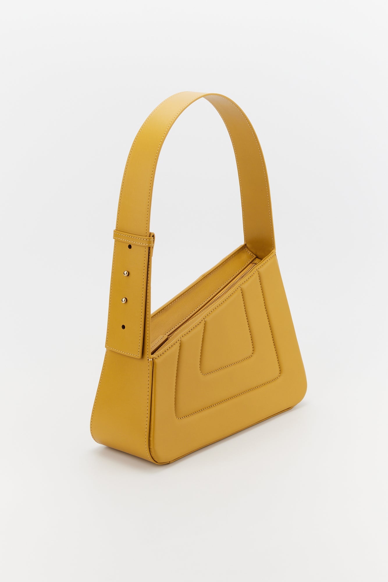 MUSTARD ALBERT MEDIUM QUILTED Sac matelassé en cuir asymétrique